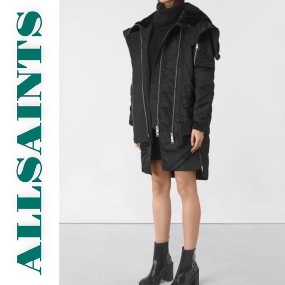 All Saints Black Oversized Jacket - Picture 2 of 14